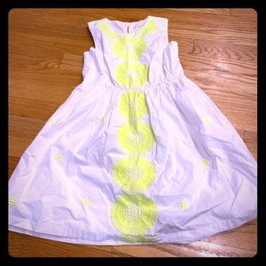 New w/o tags Crewcuts dress, neon yellow & white